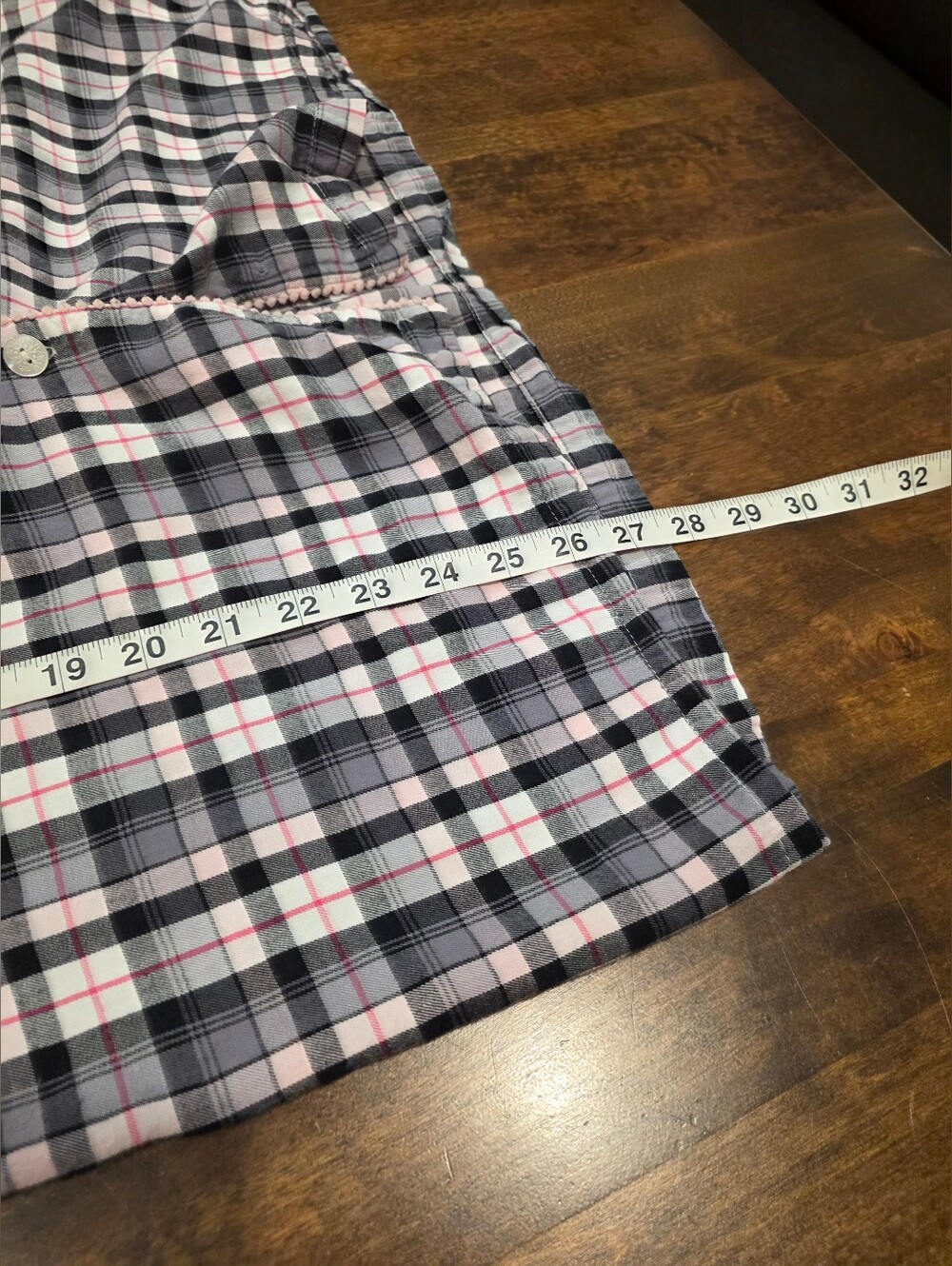 Victoria's Secret Black White Pink Plaid Pajama Set Long Sleeve Button Pants XL - Picture 13 of 16